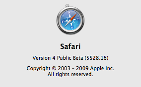 Safari 4 Public Beta (5528.16)